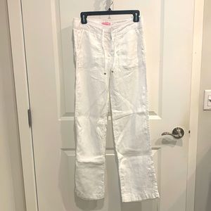 Lily Pulitzer White Linen Pants. Size 00